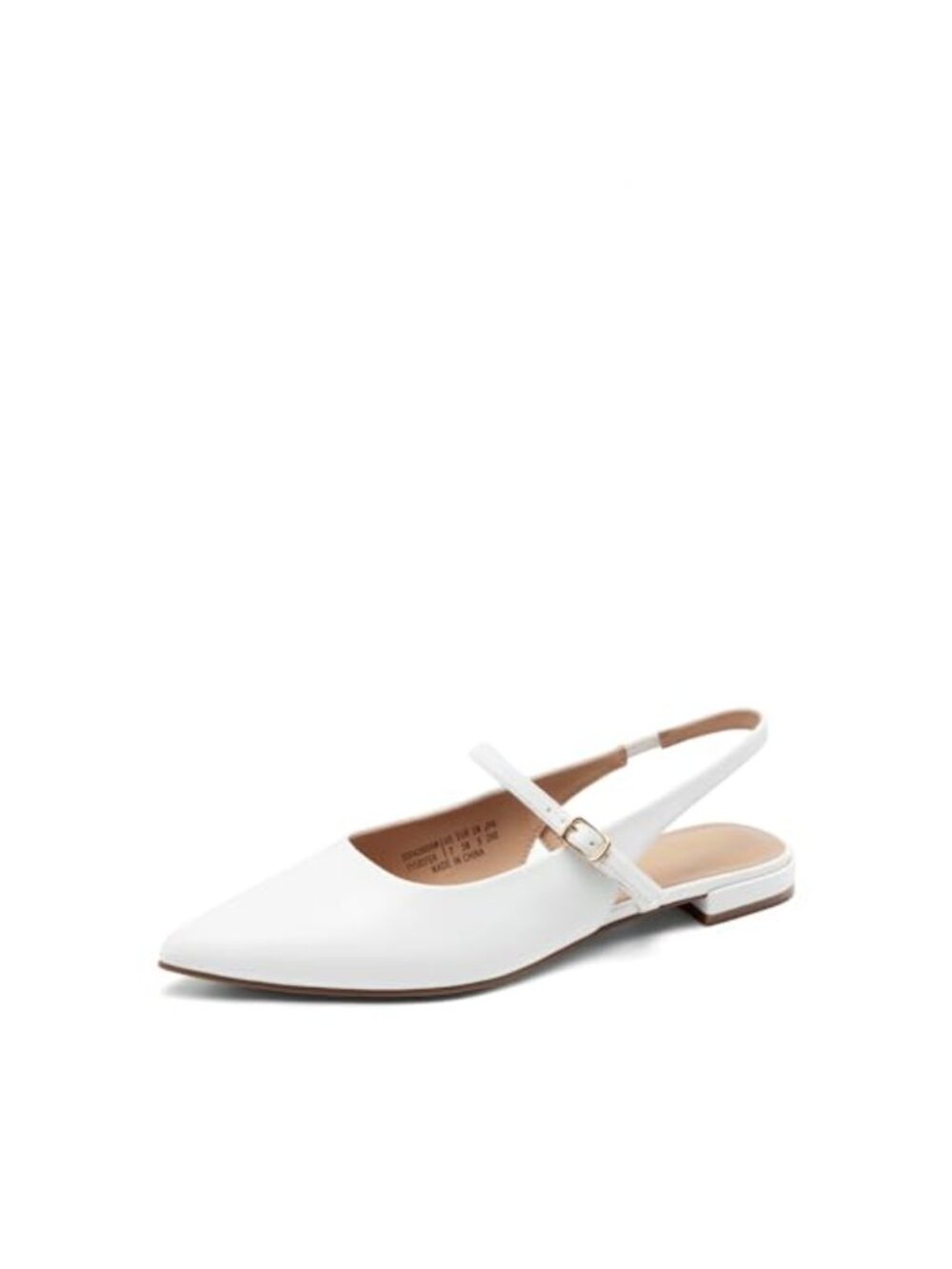 Women's Pointed Toe Slingback Flat Dress Shoes Faux Leather